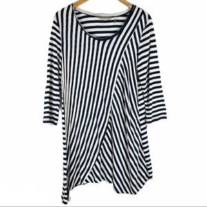 Soft Surroundings Asymmetrical Stripe Tunic Top